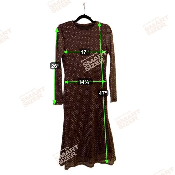 Long Flowy Brown Dress No Brand Size Large - Picture 4 of 5